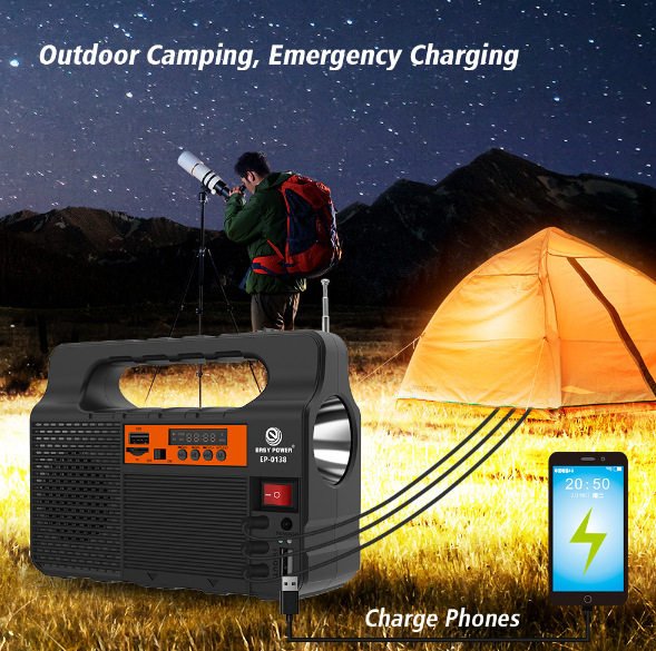 Portable lighting Solar radio flashlight LED bulb Multi-function Bluetooth speaker USB player small system