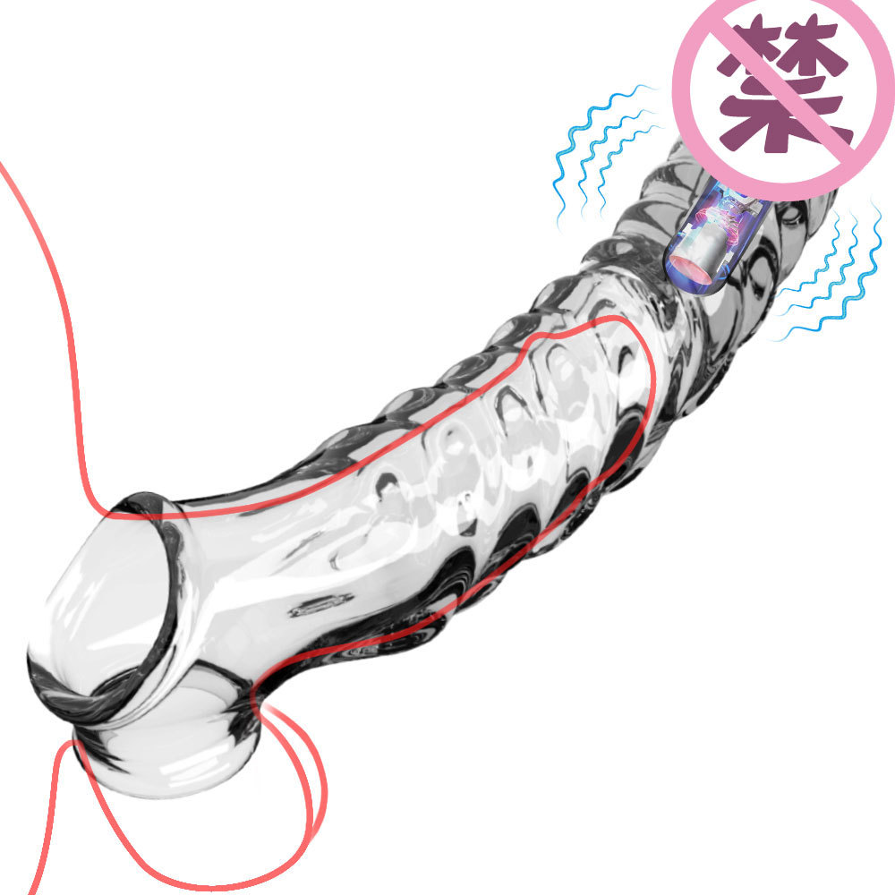 Cross-border new men's Wolf tooth set, lengthened and thickened vibration set, adult sex toys full figure