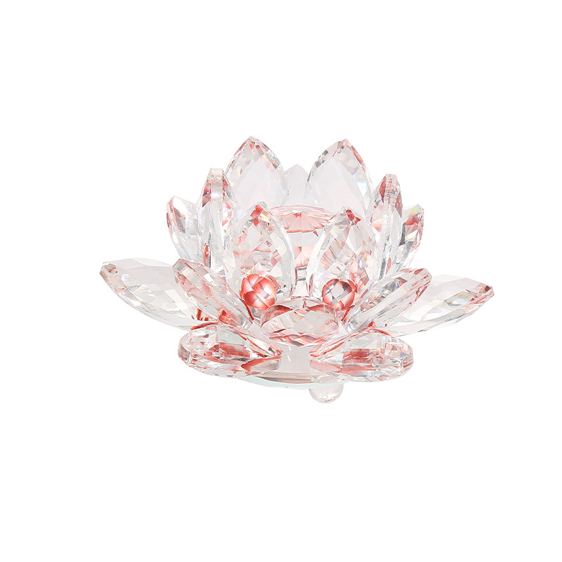 Manufacturers Direct Seven Color Crystal Lotus Decoration Home Living Room Crystal Crafts Office Delicate Lotus Decoration Xiangyu Crystal Item Picture