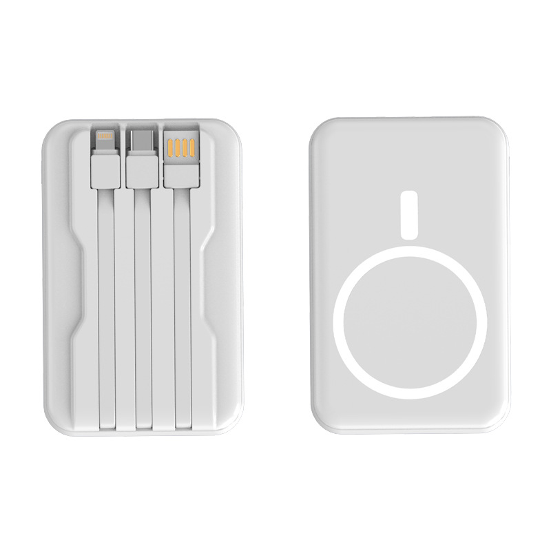Customized Cross-Border Magsafe Magnetic Wireless Fast Charging Power Bank With Cable 10000 Mah Shared Power Bank Item Picture
