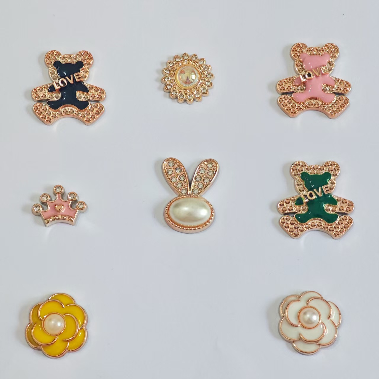 韩版小香风diy饰品点钻电镀蝴蝶diy配件树脂片手机皮筋洞洞鞋配饰