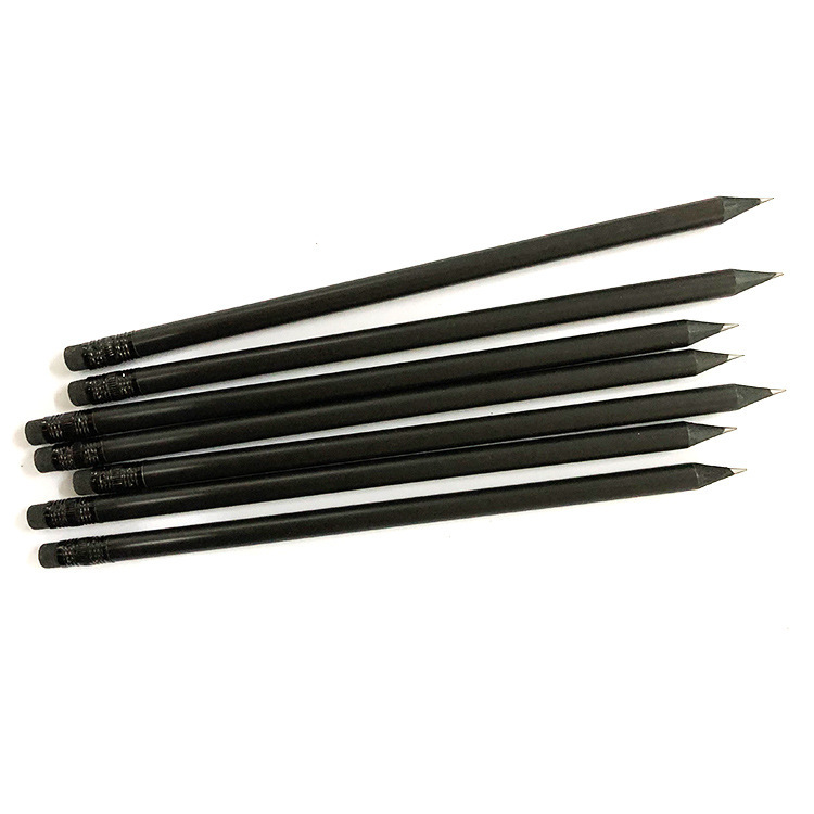Black wood, black pencil with eraser tip details Picture
