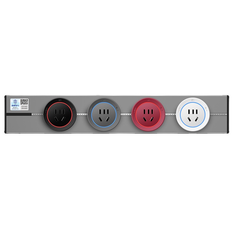 Exposed wall-mounted mobile power rail socket, kitchen-specific wireless slide rail power strip Item Picture