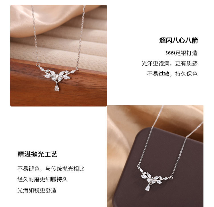 银萃999足银月桂女神项链超闪蝴蝶锁骨链女小众设计ins爆款吊坠详情9