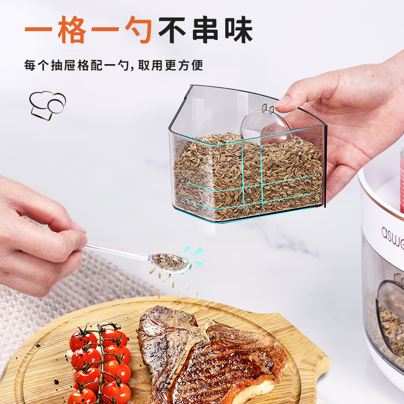 圆形调料盒旋转置物架