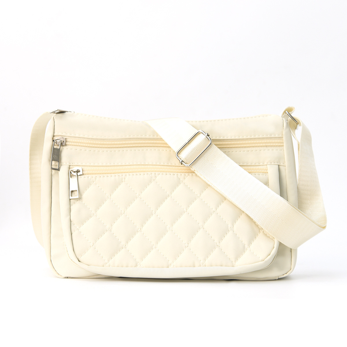 跨境女士斜挎包高颜值休闲单肩背包菱形格绣线包便携式大容量挎包