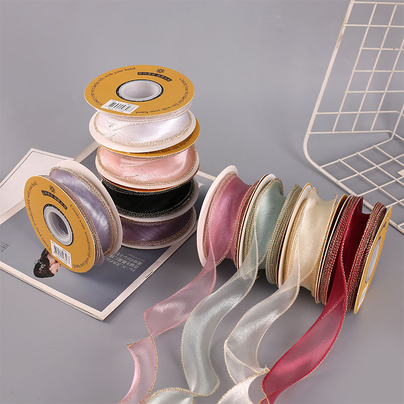 Phnom Penh Fishtail yarn Ribbon Bouquet Gift Wrap Materials Cake Baking Flower ribbon Wave handcuff decorative ribbon