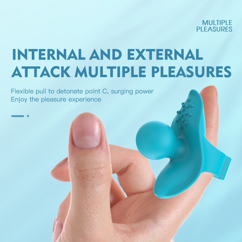 Adult products rechargeable silicone finger massage set fingertip egg vibrator ring masturbation massage details Picture