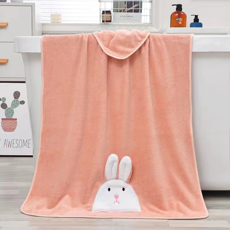 Sweet Coral Velvet Towel Cute Absorbent Bath Towel Than Pure Cotton Soft Student Home Adult Dormitory Set New Product details Picture
