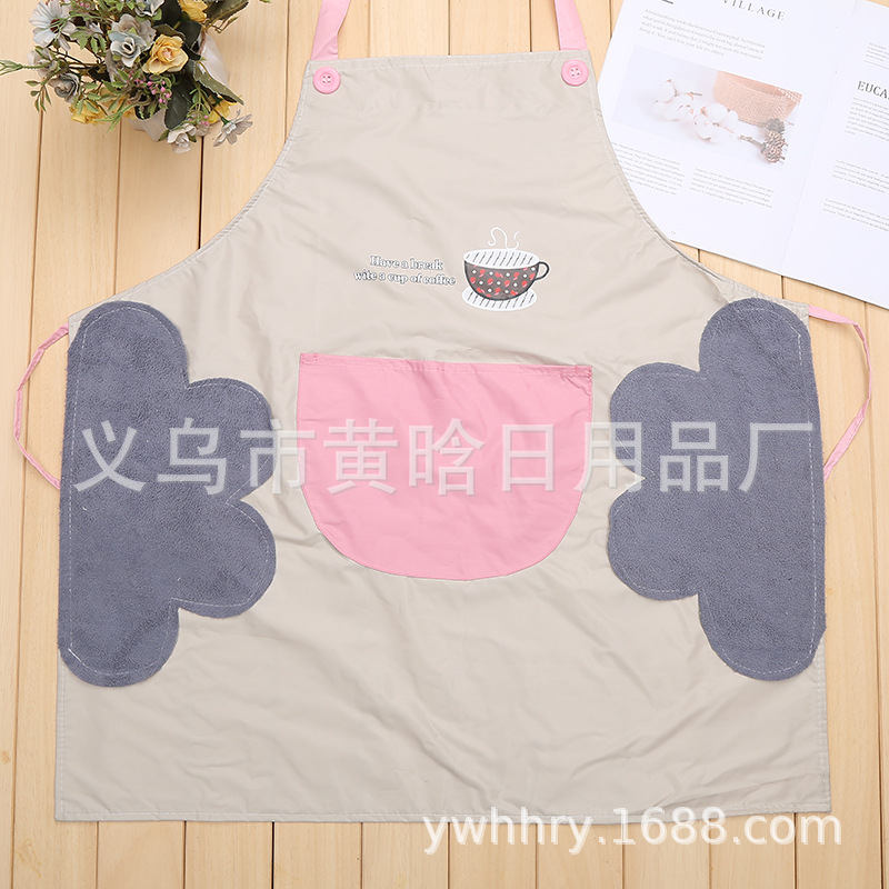 【 Hold Jia 】 Add Waterproof Gift Can Wipe Hands Absorbent Fruit Print Apron Kitchen Cleaning Gift Specification drawing