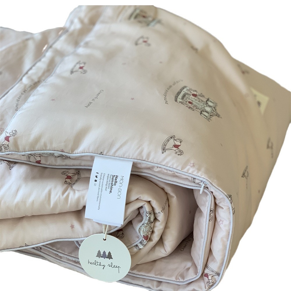 High-quality new Tencel cotton summer cool quilt, wooden horse print naked sleeping cool quilt, summer air conditioner quilt, spring and autumn quilt bedding Item Picture