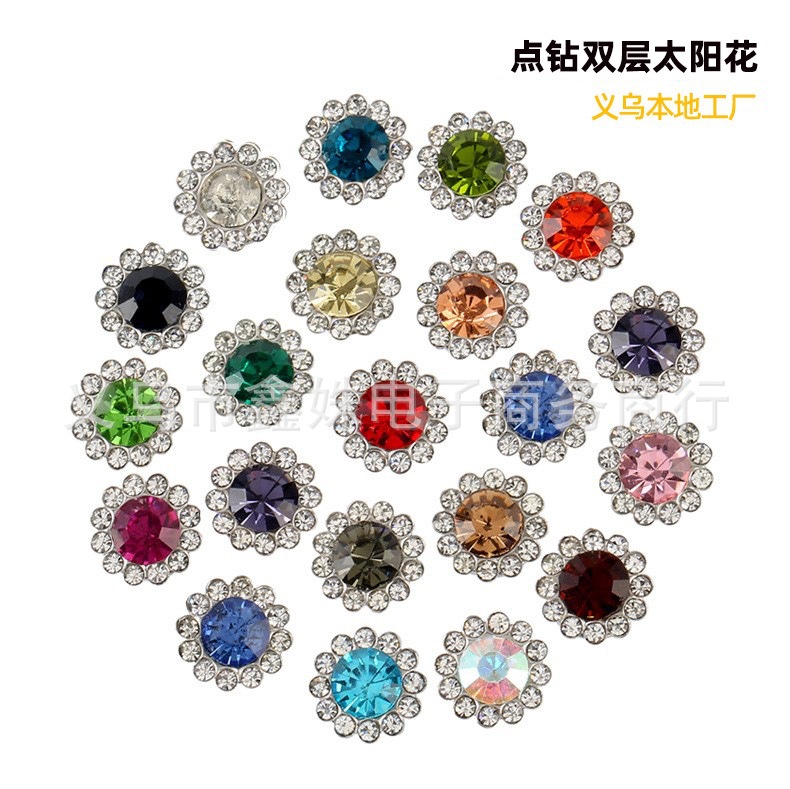 1000 pieces per package, 12mm plum blossom diamond round flower plate, double-layer diamond core DIY material accessories