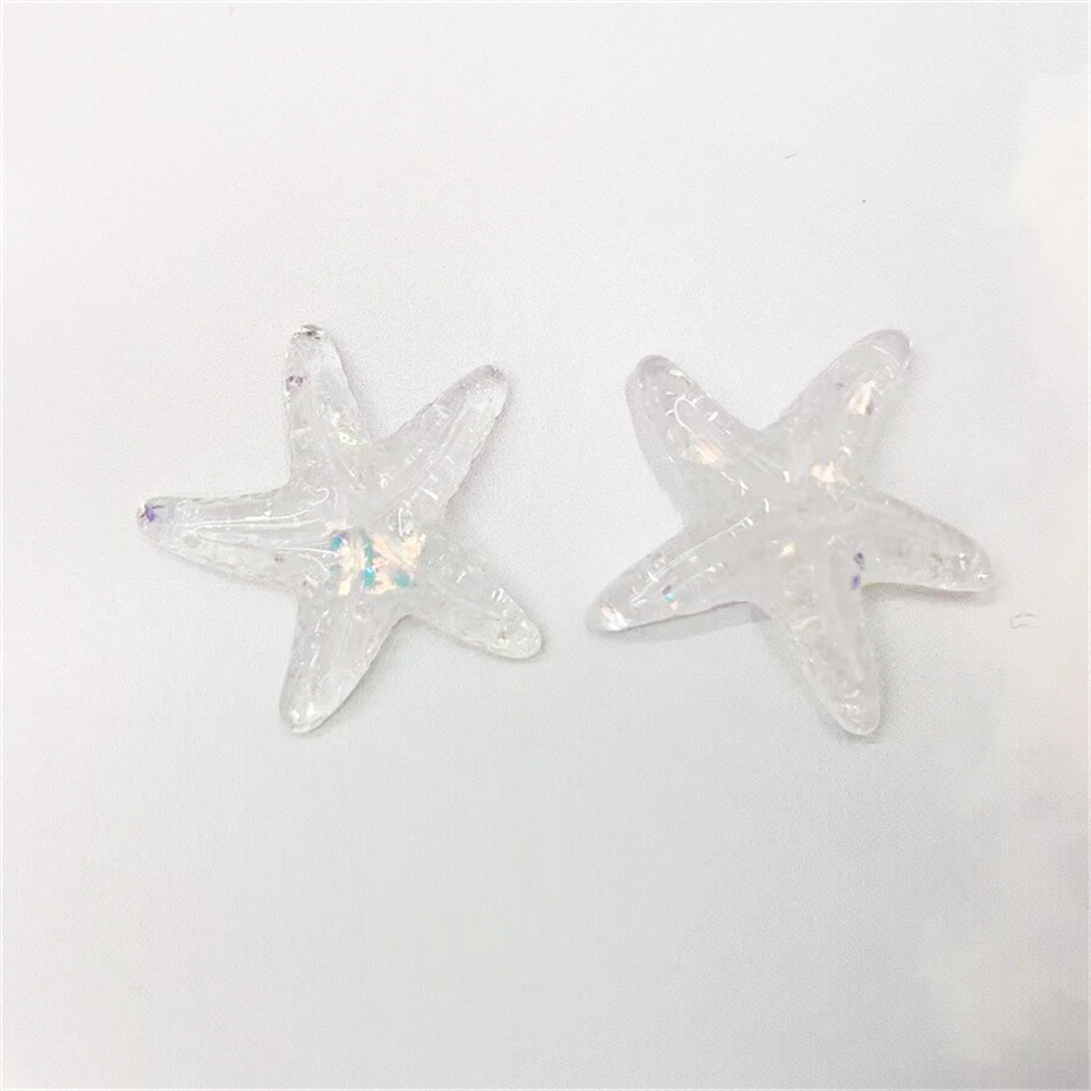 手工diy五彩透色海星饰品手机壳配件树脂贴片手记本装饰材料详情3