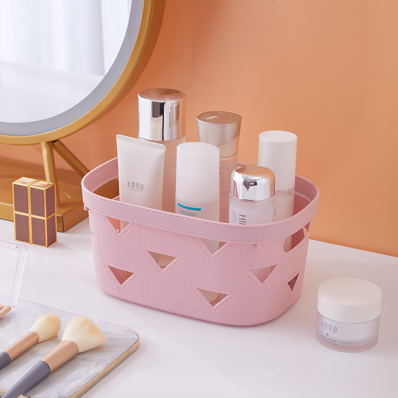 Zhenrong Oval Storage Basket Plastic Pp Hollow Debris Basket Factory Parts Small Objects Finishing Storage Basket Wholesale Specification drawing