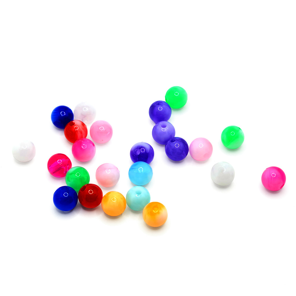 8MM acrylic colored candy beads, jade imitation cream beads, DIY handcrafted bracelet, round beads, colored decorative straight hole beads Application Scenario