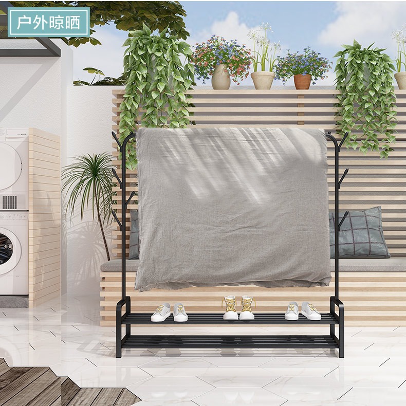 Clothes drying rack floor hanging rack folding dormitory with indoor bedroom students drying clothes rack home cool clothes pole shelf Application Scenario