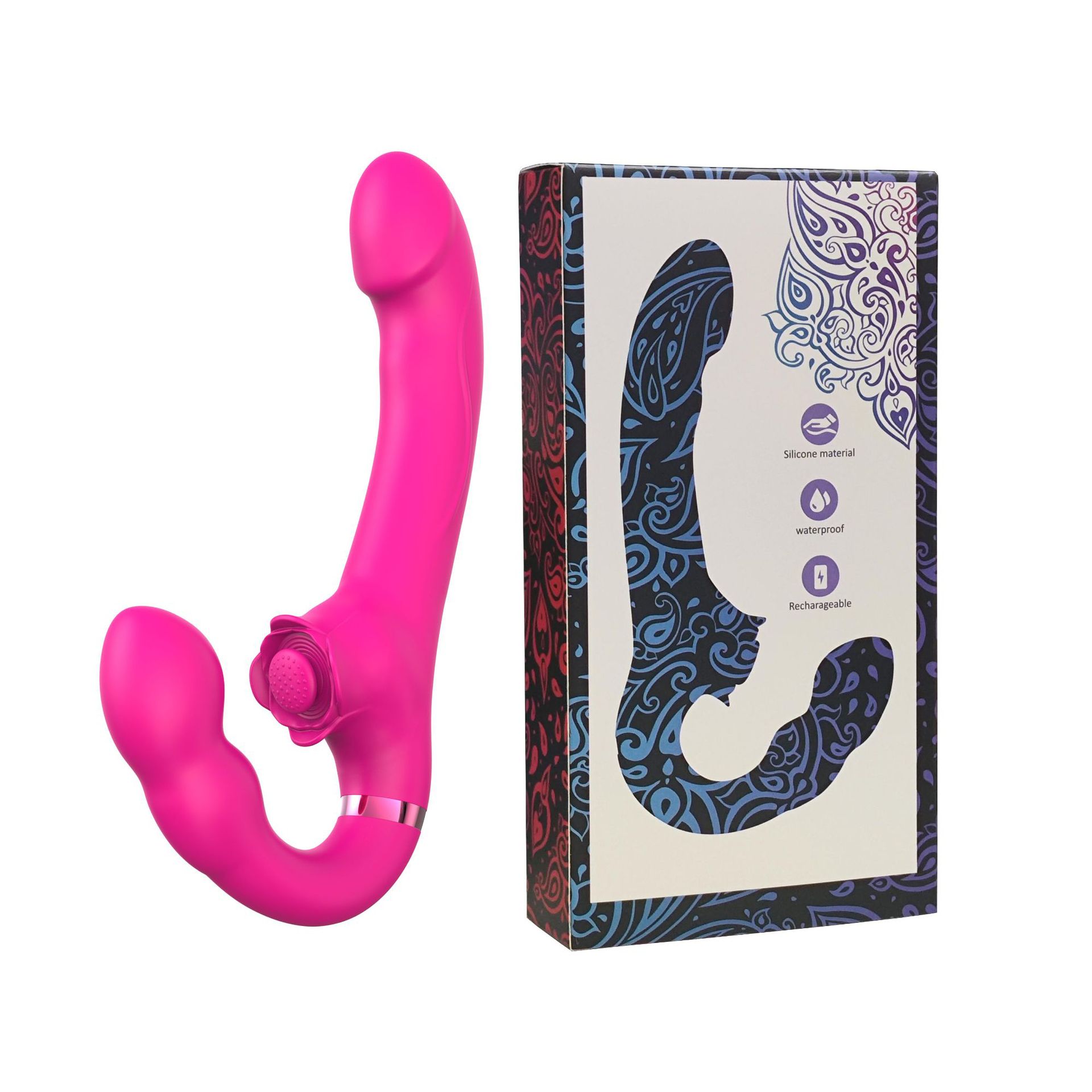 Dual-vibration tapping vibrator USB charging inverter female adult sex toy Specification drawing