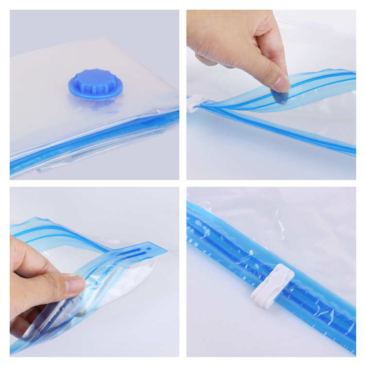 Cotton quilt arrangement transparent storage bag, vacuum compression storage bag for travel clothes packaging, vacuum compression bag Specification image