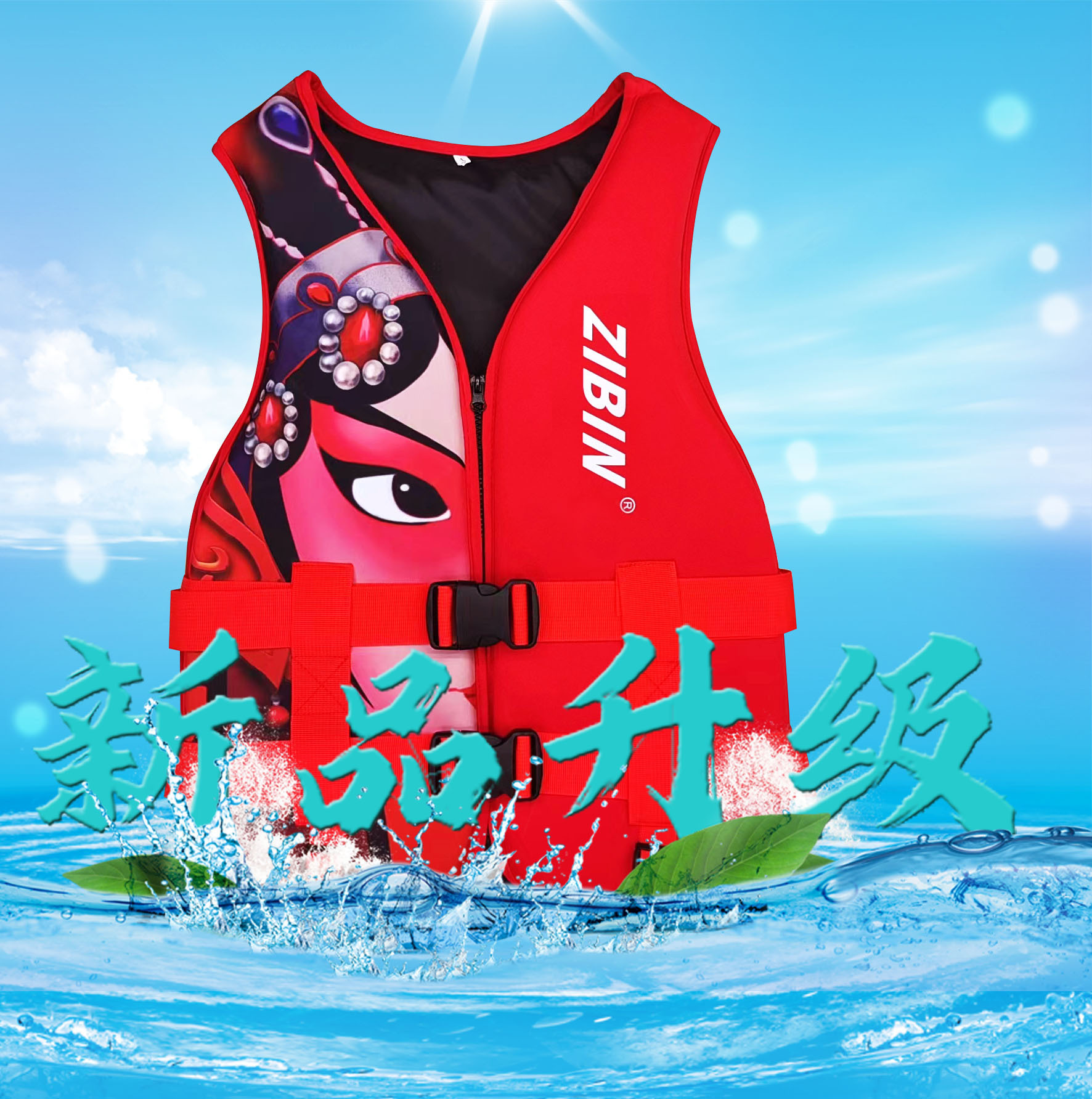 New Manual Digital Printed Adult And Children Large Buoyancy Diving Material Life Jacket To Sea Drifting Marine Swimming Specification drawing