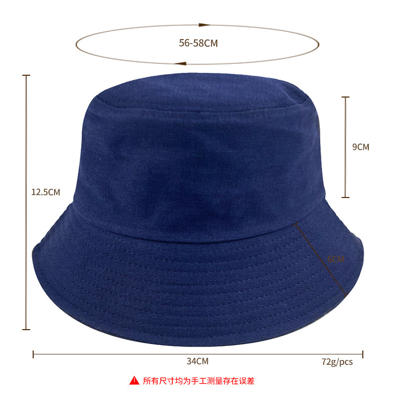 Fisherman's Hat Wholesale Can Print Logo Sunscreen Fishing Bucket Hat Male Solid Color Light Board Pure Cotton Pot Hat Ins Female details Picture