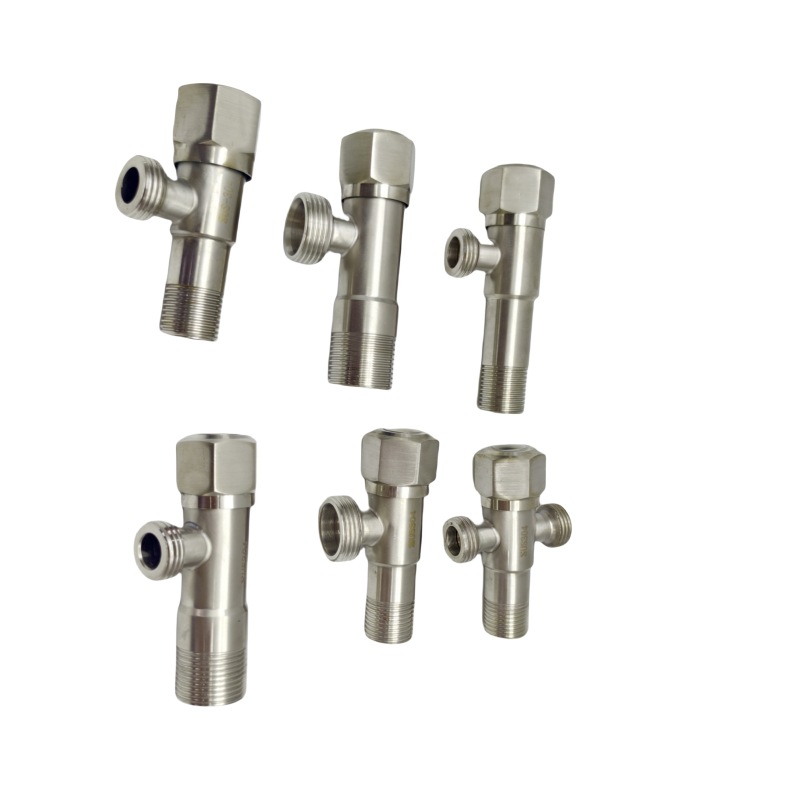 304 stainless steel Angle valve, cold and hot all-copper household valve switch, 4-inch water valve, water heater Angle valve, one in and two out Item Picture