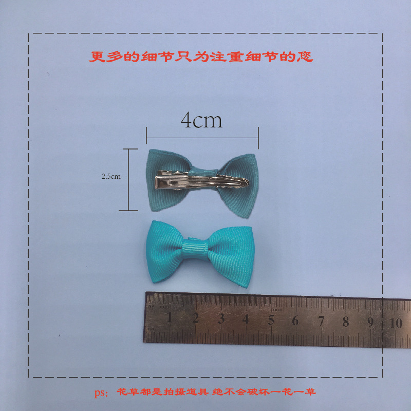Factory direct sales of small bow-shaped ribbed ribbon children's hair care accessories, bow-shaped hair clips Application Scenario