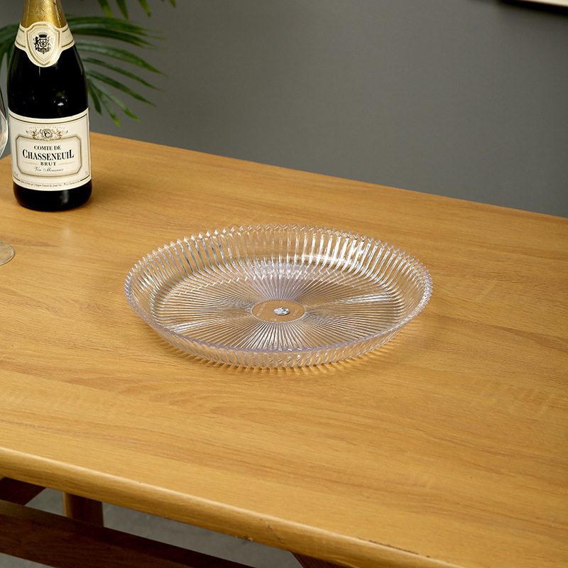 Transparent Sword Grain Fruit Plate Hotel Ktv Club Home Tea Table Decoration Wholesale Kitchen Supplies Food Utensils Application Scenario