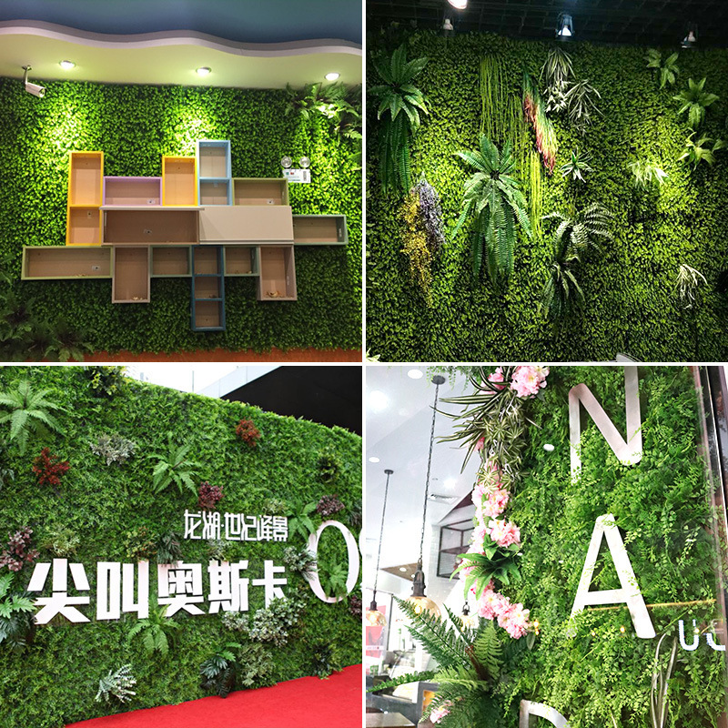 Simulation plant wall decoration wall green plants three-dimensional decoration wall hanging plastic Milan Yougali lawn cross-border wholesale details Picture