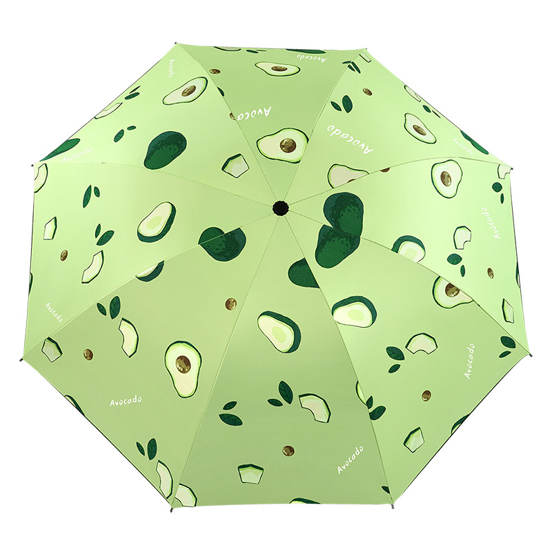 A Large Number Of Wholesale Automatic Fruit Umbrella Sun Protection Sun Rain Dual Sunshade Three Fold Vinyl Sun Umbrella Advertising Logo Item Picture