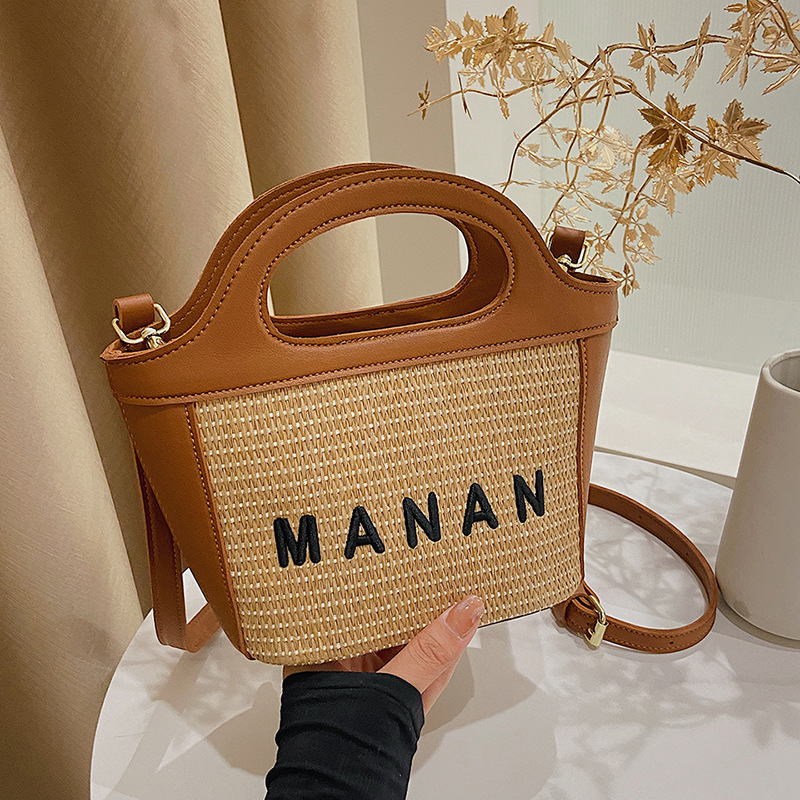 Foreign Trade Female Straw Bag 2023 New Basket Small Bag Fashion New All-In-One Single Shoulder Crossbody Mini Small Bag