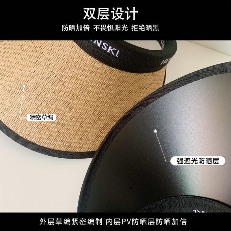 Empty Uv Sunblock Hat Female Summer Uv Protection Large Brim Beach Sunshade Straw Hat Cycling Face Sun Hat Application Scenario