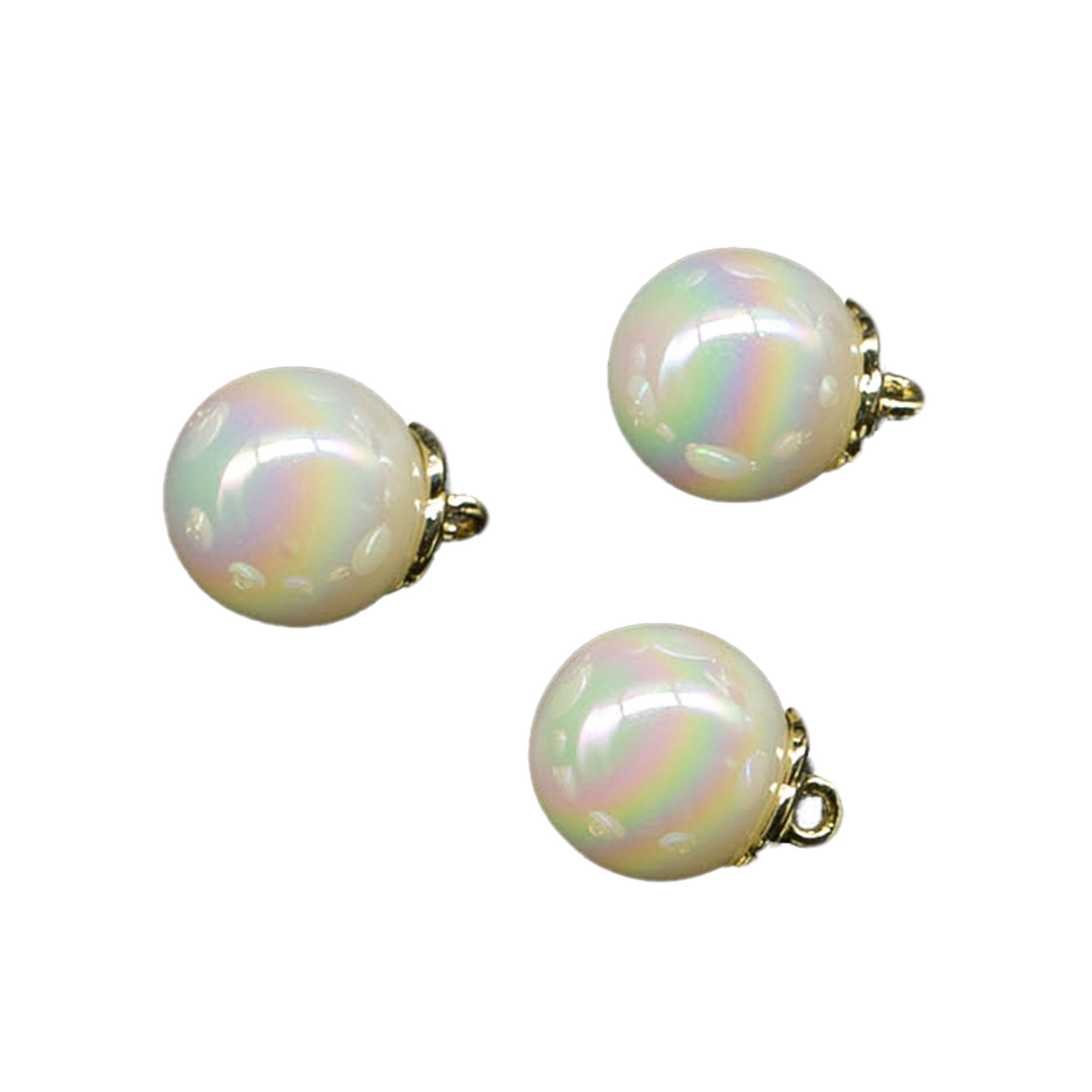 Heidi Alloy Eye Uv Plated Multicolored Series Single Hole Half Hole Round Bead Accessories Loose Bead Ear Materials Wholesale Item Picture