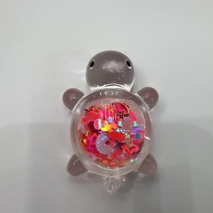 Quicksand fine flash turtle diy jewelry resin tabletop decoration creative blind bag pair touch key chain wholesale Item Picture