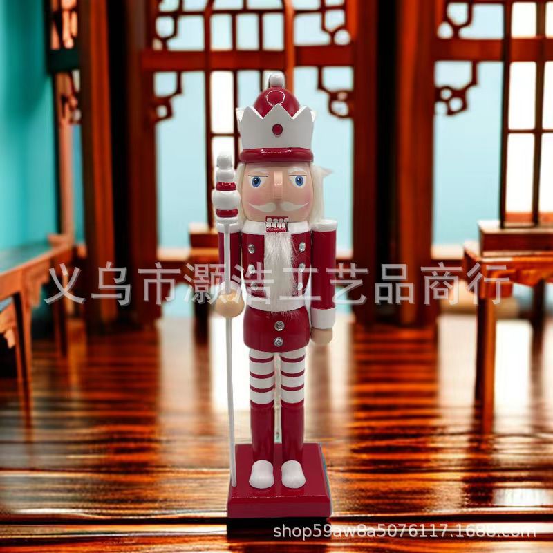 Nutcracker Puppet Tin Soldier Soldier Wood Walnut Man Foreign Trade Spot Vintage Christmas Trinket Wholesale Specification drawing