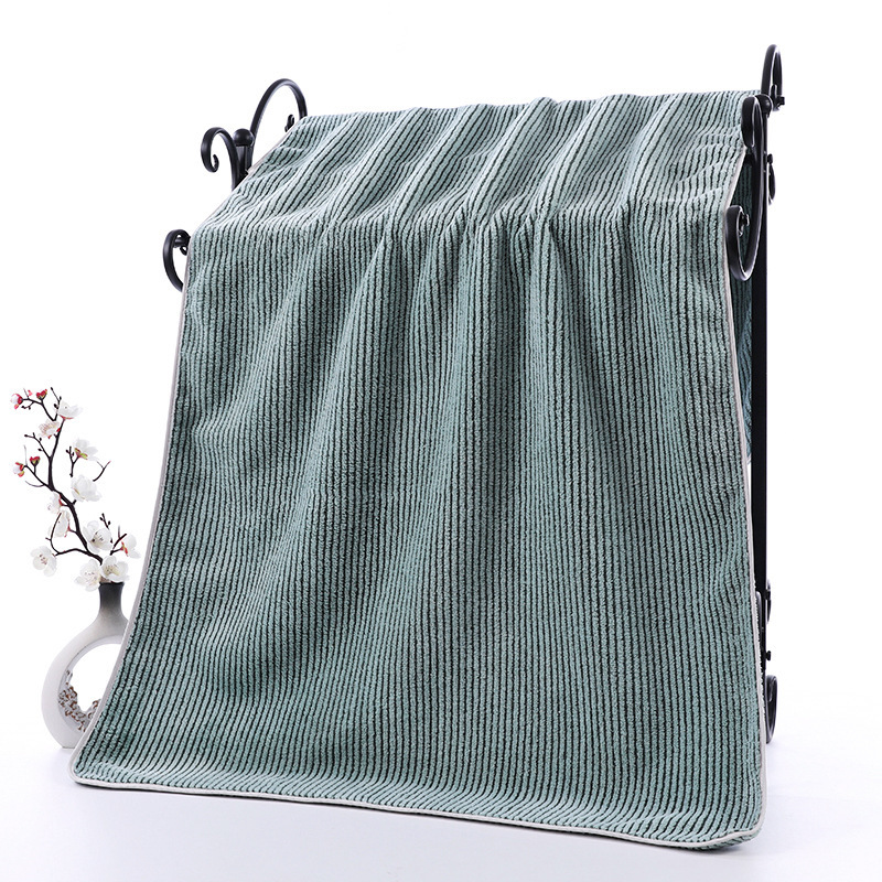 【LOVELY HOME】【 Hold Jia 】 Narrow stripe coral velvet towel bath towel soft absorbent with hand towel bath towel set Household towel wholesale Item Picture