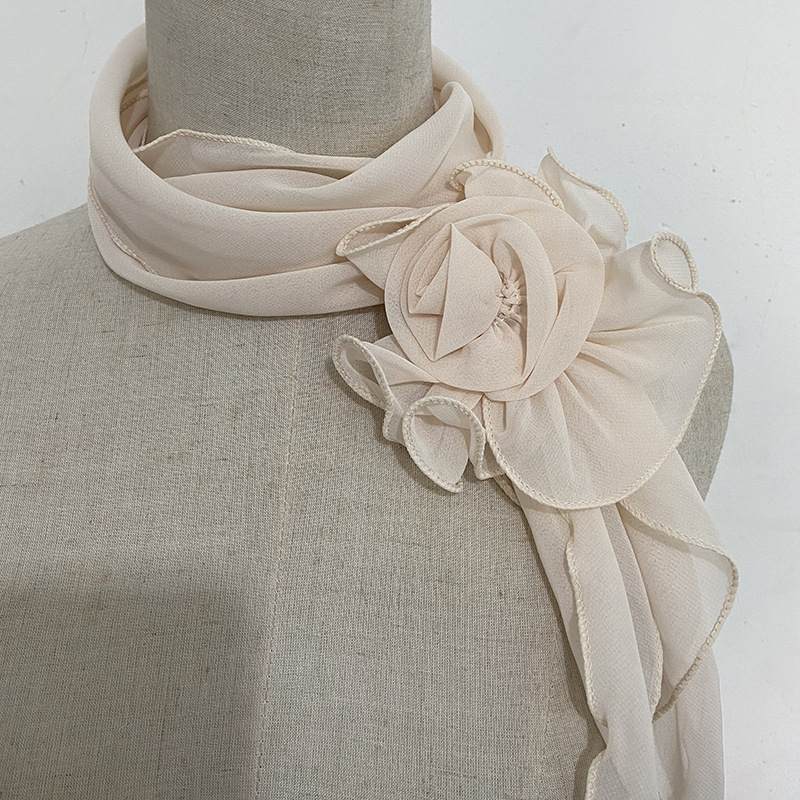 Spring and summer new long rose silk scarf for women square dance aunts, solid color decorative scarf, Douyin Kuaishou supply details Picture