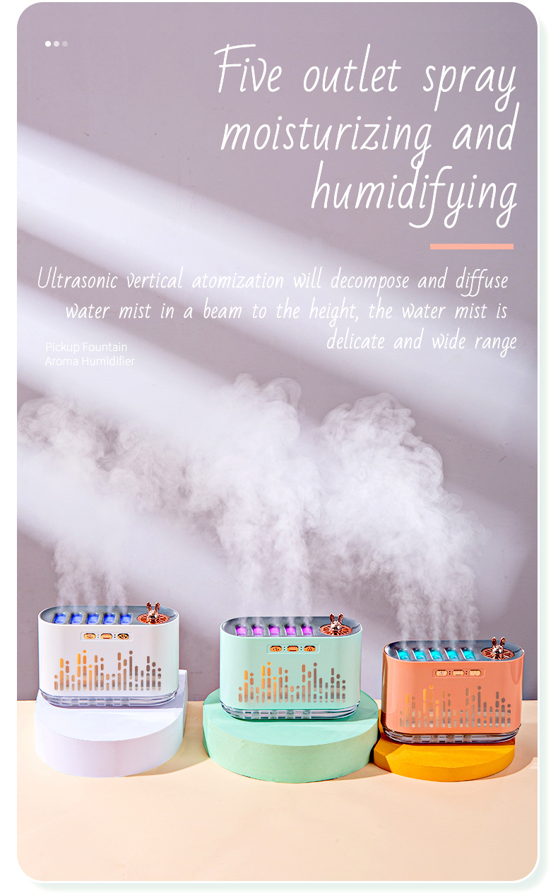 Cross-border RGB sound pickup, e-sports room, live streaming room, humidifier, home desktop aroma diffuser, colorful lights, voice-controlled spray pic 5