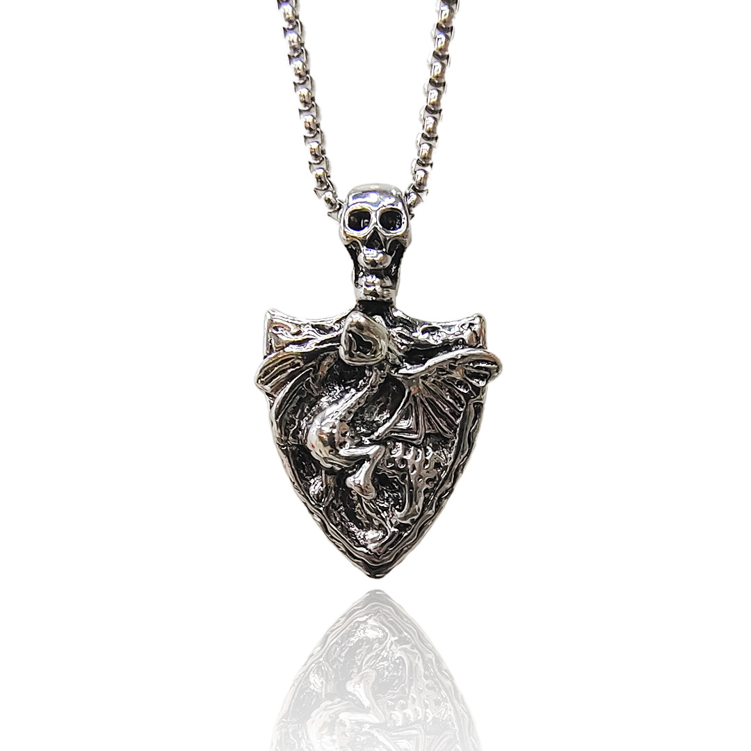 Net Red Men's Necklace European And American Military Brand Necklace Sweater Chain Alloy Thor Hammer Pendant Stainless Steel Necklace Batch Application Scenario