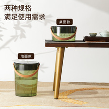 家用茶道茶台垃圾筒功夫茶具配件茶水桶茶渣分离过滤排水桶废水桶