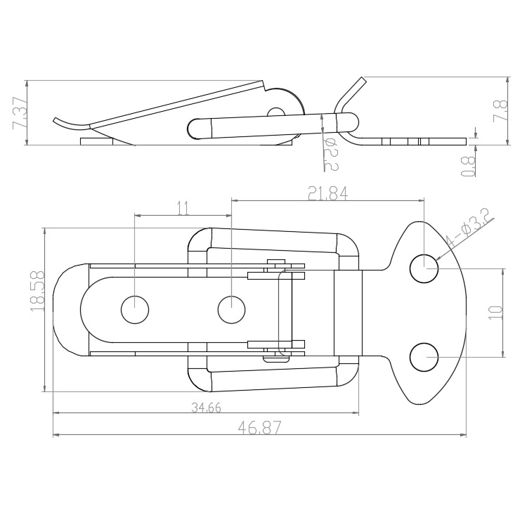 أزرار صغيرة من الفولاذ غير القابل للصدأ من صناديق معدنية ثقيلة، حقيبة من طراز J107 Specification image