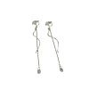 Silver, elegant and high-end ear clips, no ear holes, female ins student earrings, long earrings, niche design sense earrings Item Picture