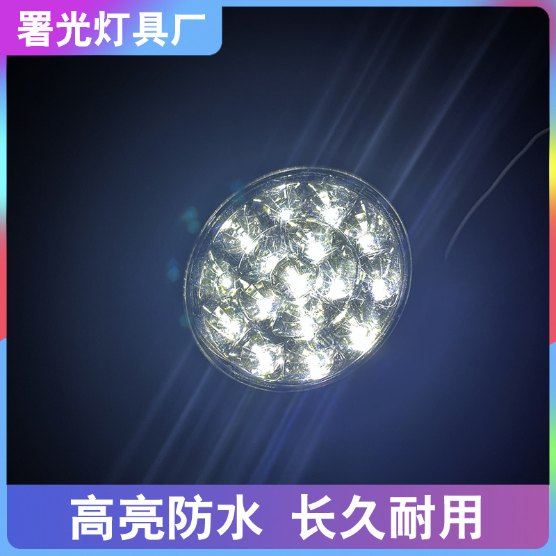 跨境现货双色橡皮灯卡车中集单灯圆灯24v挂车灯led货车卡车尾灯详情19