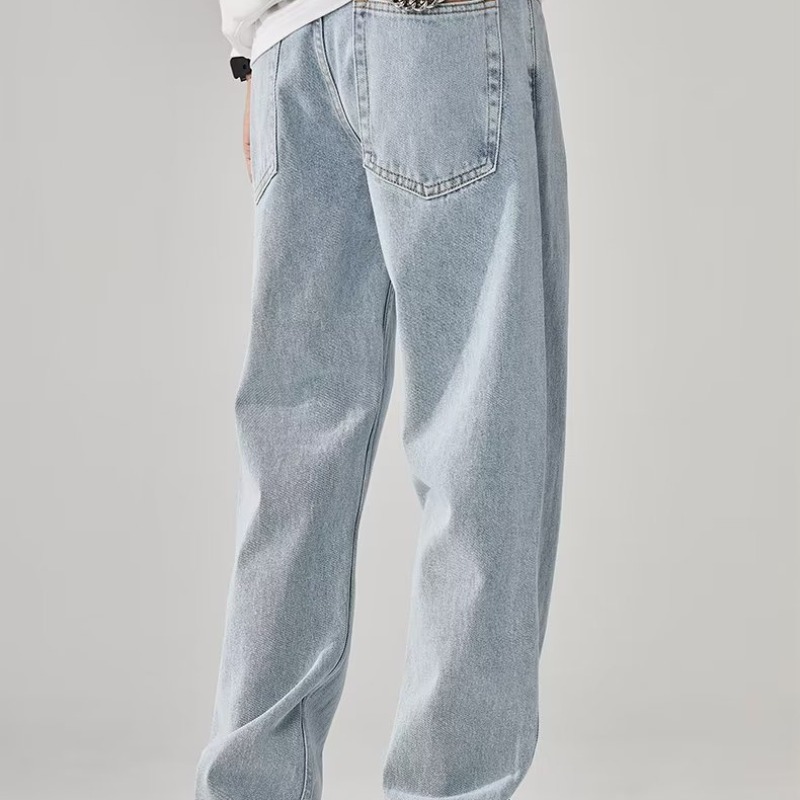 Men's Jeans Spring And Autumn Fashion Brand Retro All-In-One Tapered Pants American High Street Vibe Casual Straight Pants Men Item Picture
