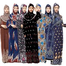 厂家供应彩色传统女装礼拜服头巾长袍两件套礼拜女袍跨境代发