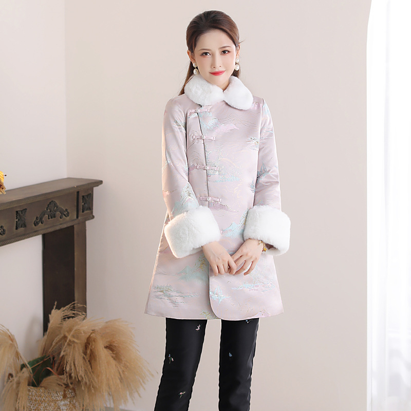 Winter Warm Improvement Cheongsam New Chinese Padded Padded Padded Padded Padded Padded Padded Padded Collar Women's Coat 230912 details Picture