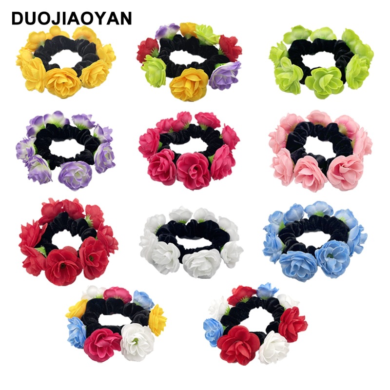 The new spring and summer faux flower hair band with a pastoral style and high-elasticity fabric headband is a cross-border bestseller in Europe and America. Wholesale of hair accessories Item Picture