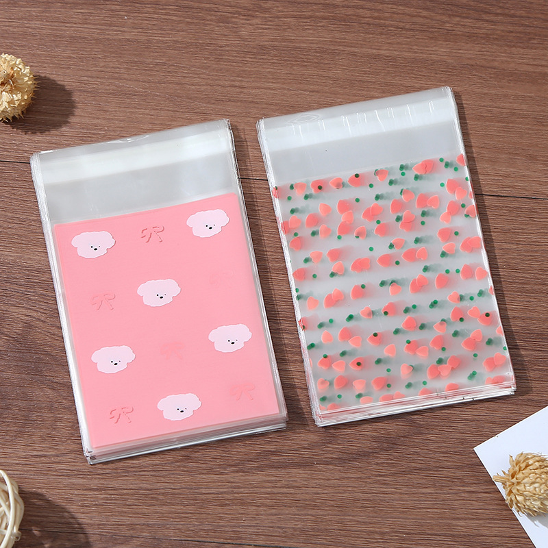 Cartoon printed opp self-adhesive bag, line puppy plastic self-sealing bag, Polaroid photo self-adhesive bag Specification image