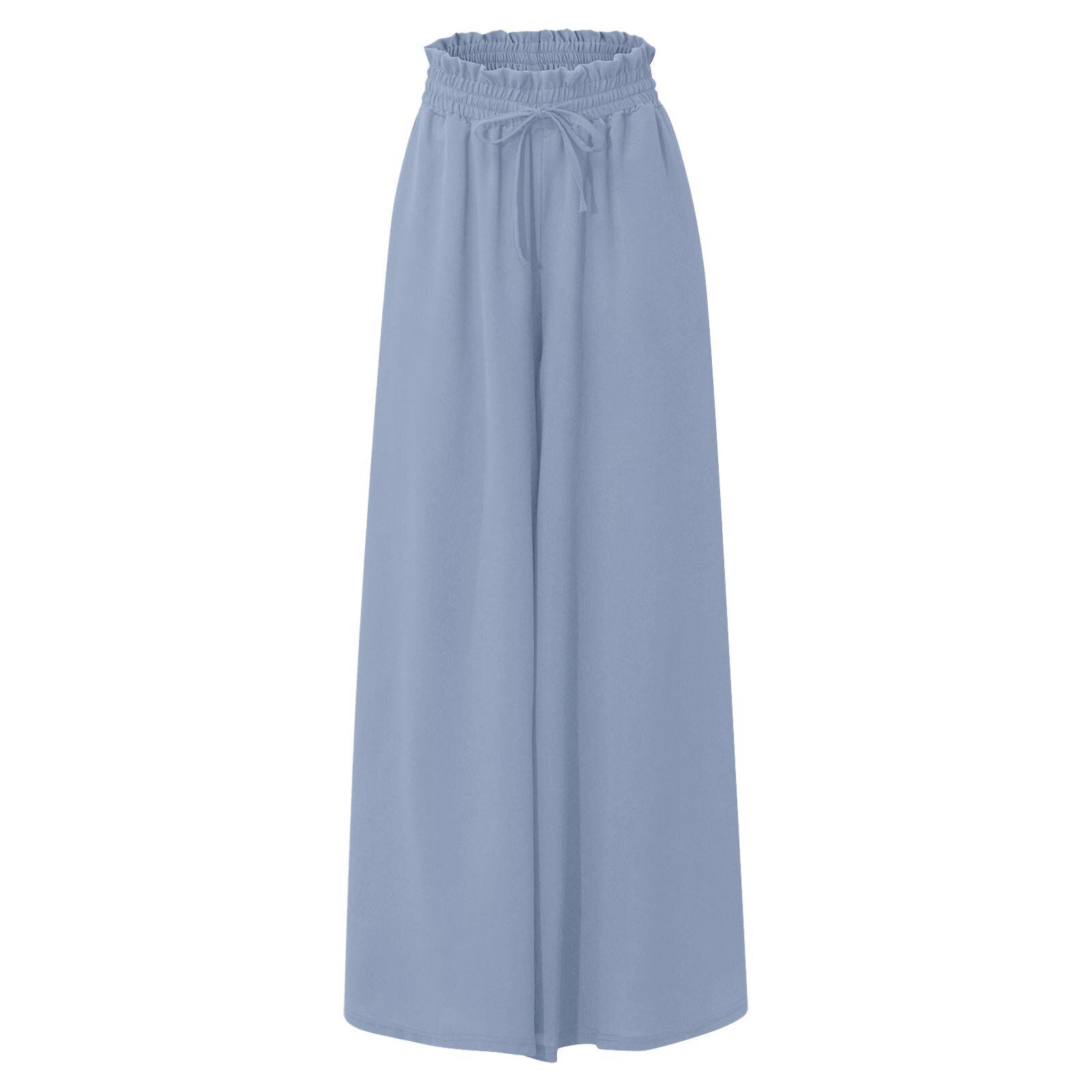 Europe And The United States Cross-Border Summer New Women's Wide Leg Trousers Elastic Belt Wide Leg High Waist Long Culottes Female Spot Item Picture