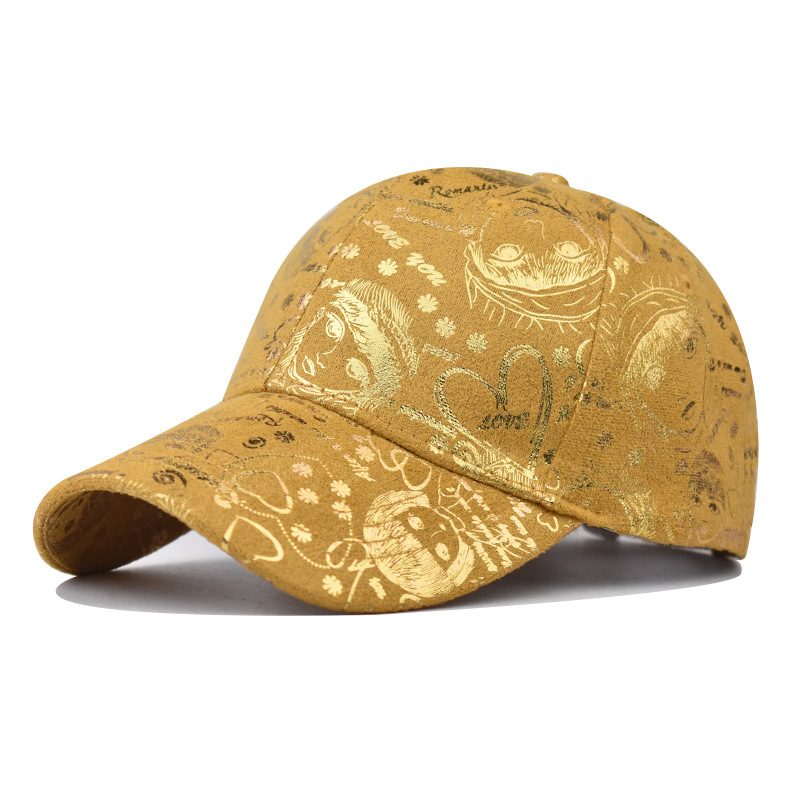 Cross-Border New Gold Printed Baseball Cap Graffiti Baseball Cap Outdoor Men And Women All Match Personality Cap Item Picture