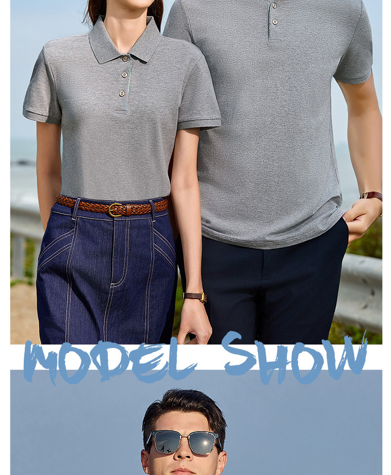 Polo bordado personalizado logo manga corta solapa ropa de trabajo camiseta a medida cultura corporativa de alta gama estampado de caracteres pic 21